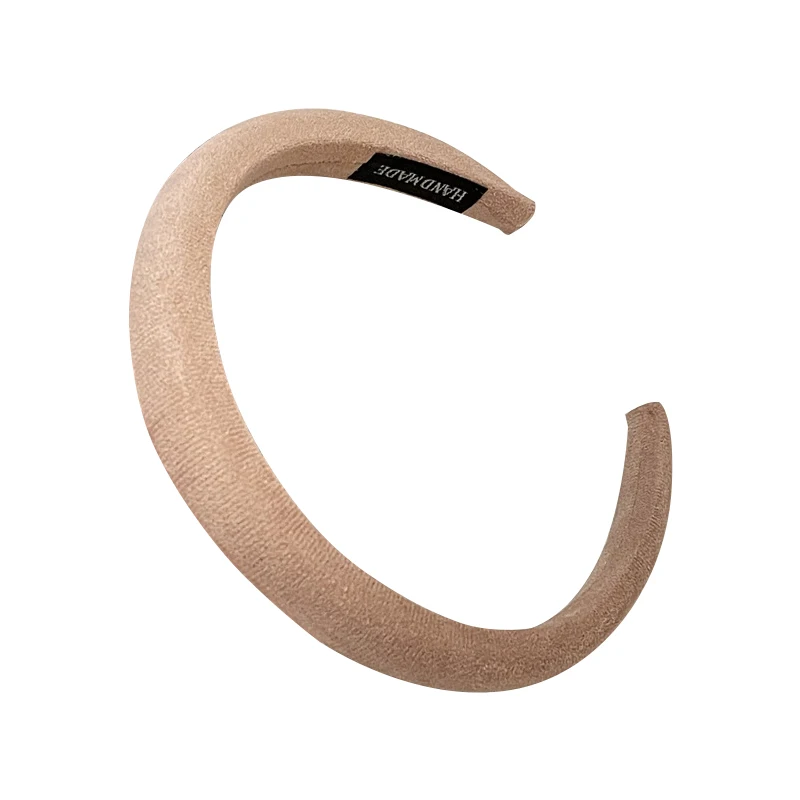 Ikat Kepala Wanita Spons Suede Warna Solid Bando Rambut Antik Anak Perempuan Bando Rambut Aksesori Rambut Modis