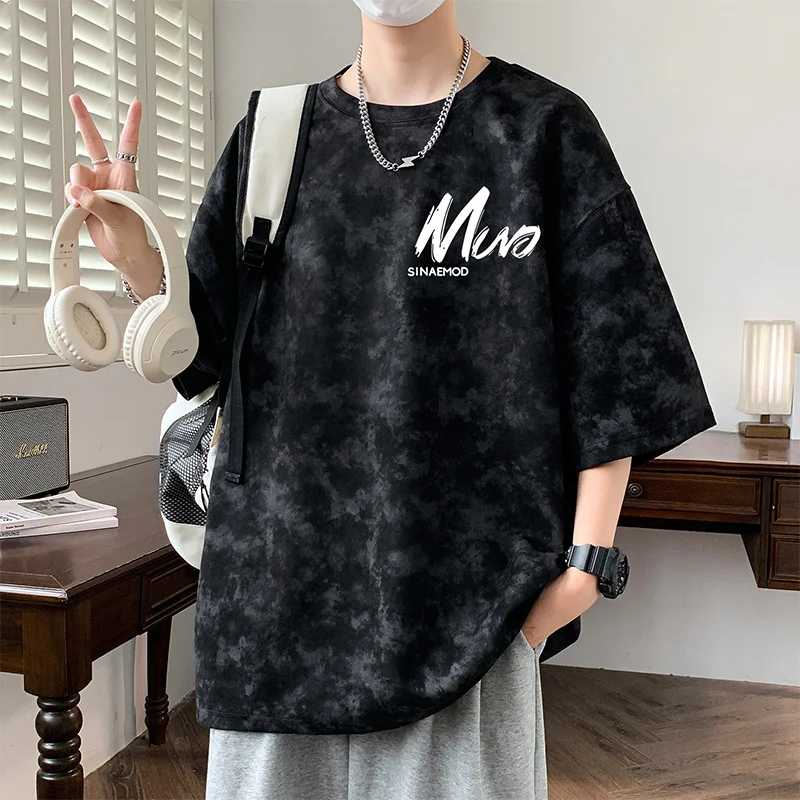 

Летняя модная свободная удобная универсальная футболка с короткими рукавами, модная трендовая футболка с принтом для комплексных тренировок на открытом воздухе