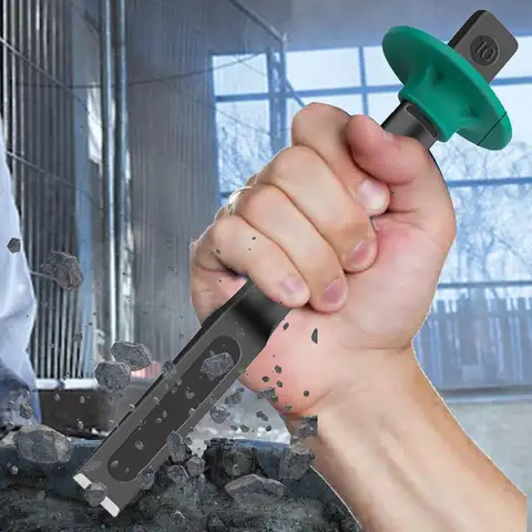 6/8/10/12 Inch Chrome Vanadium Steel Stone Flat Chisel With Hand Guard Construction Cement Masonry Concrete Engraving Cut Tool