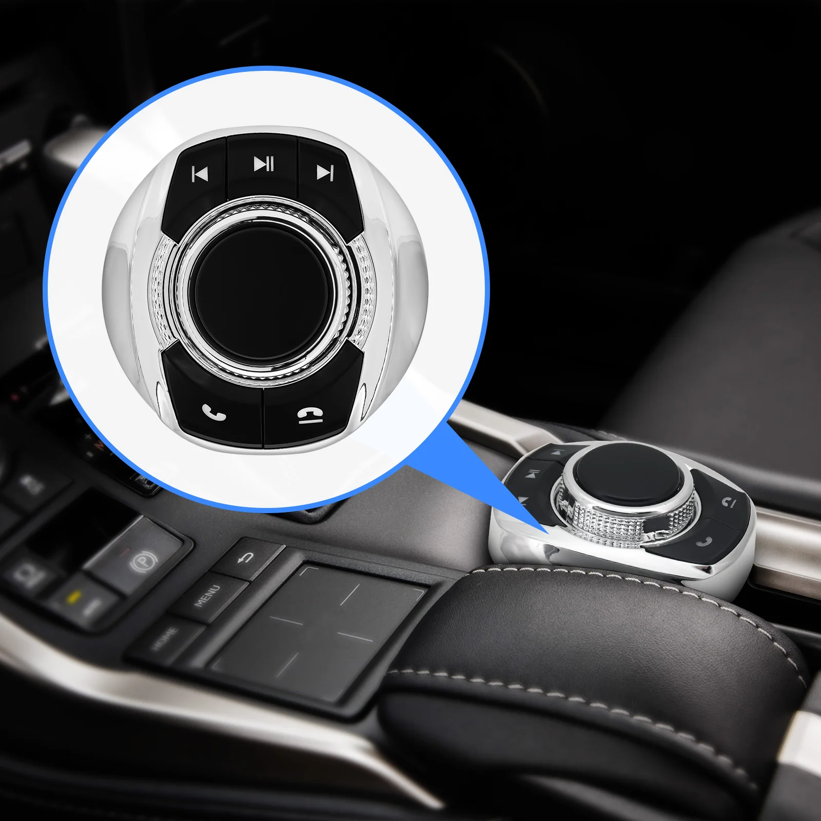 Cup Shape 8-Key Functions Car Wireless Steering Wheel Control Button With LED Light For Android Auto Radio Multimedia Navigation