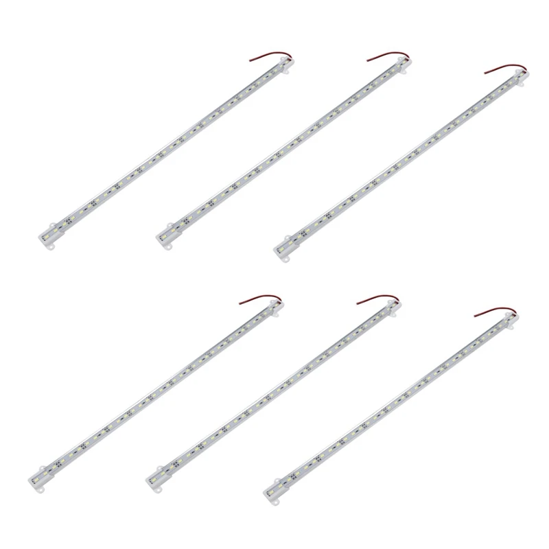 

6X 50CM 12V 36 LED 5050 SMD Жесткая полоса света Алюминиевый жесткий белый