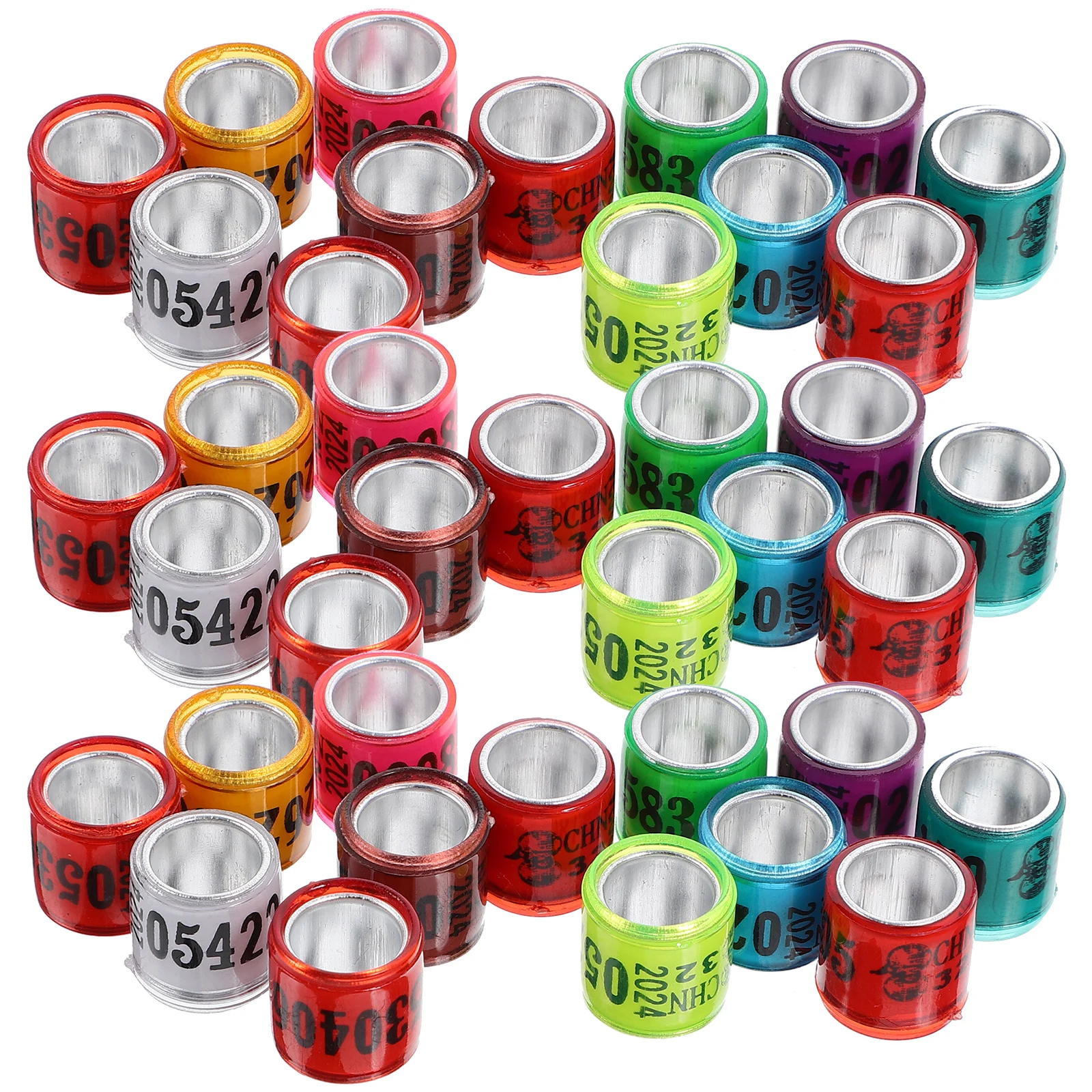 

100 Pcs Pigeon Leg Rings Bird Foot Bands Chicken Marker Homing Pigeons Identification Strap Pet Supplies Random Styles