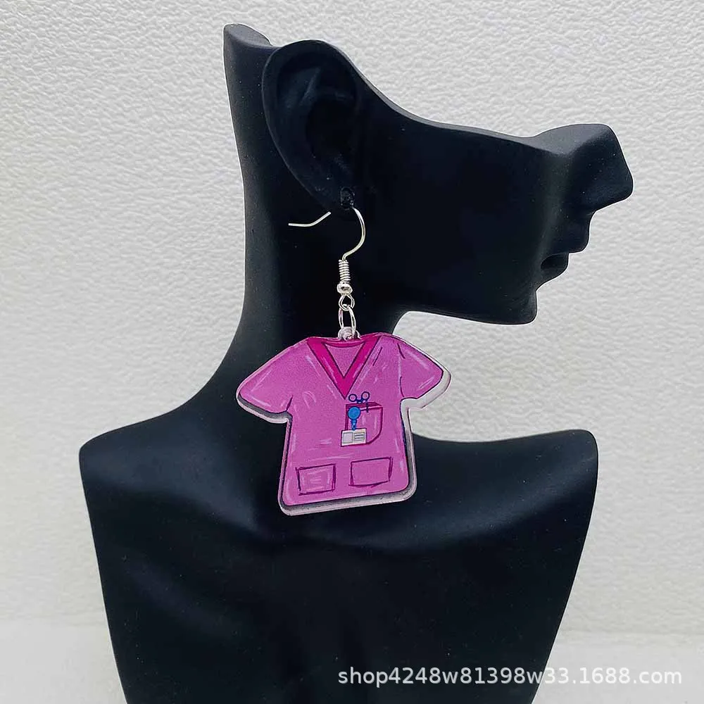 أقراط أكريليك للنساء ، مجوهرات يوم الممرضات ، حبوب طبية ، ترمزي مطبوع ، بيع بالجملة ، جديد