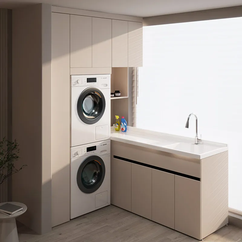 Yjq all-aluminum honeycomb corner washing and drying set integrated cabinet double washing machine dryer combined cabinet