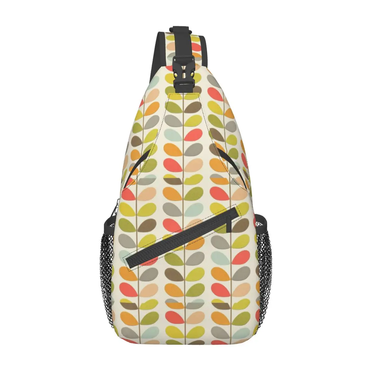 Orla Kiely Small Sling Bag Chest Crossbody Shoulder Backpack Travel Hiking Daypacks Colorful Leaf Printed Bag