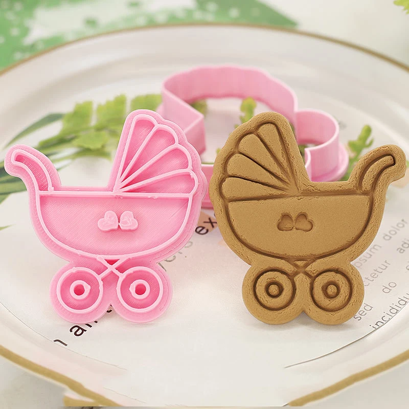 Baby Shower Cookie Embosser Mold Cartoon Cookie Mold Home Baking DIY Fondant Mold 3D Biscuit Press Cutting Die Cake Decorating