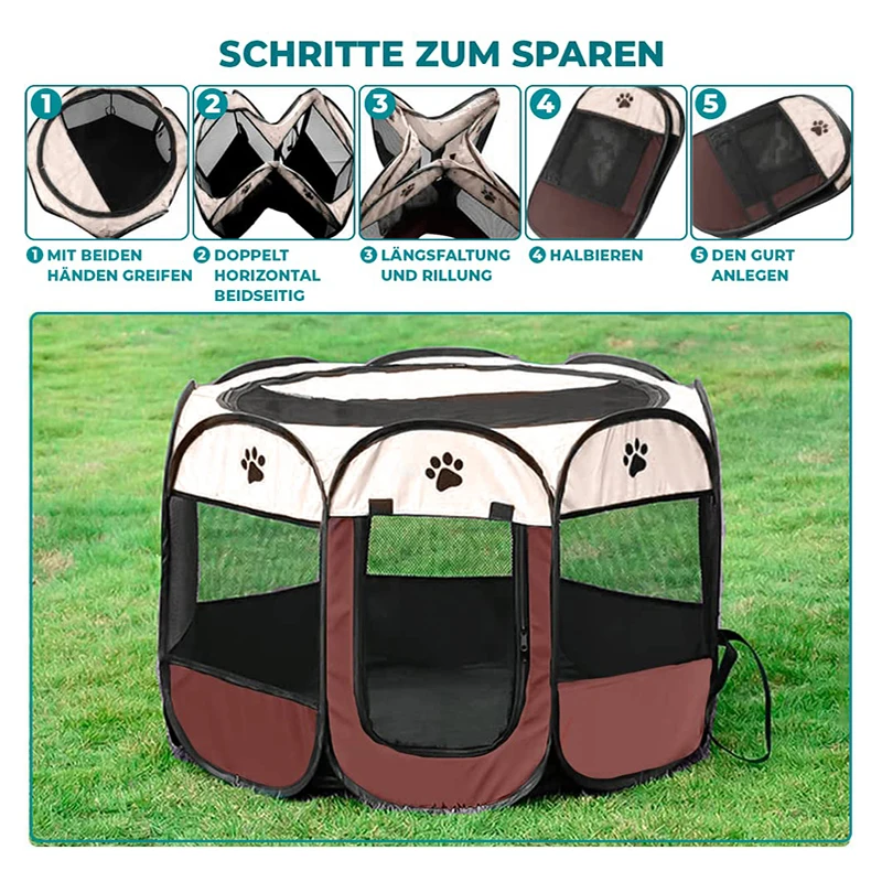 Pet Cat Delivery Room, Dog Cage, Octagonal Tent, Small And Medium-sized Folding Portable Pet Fence, Pet Nest, Dog House