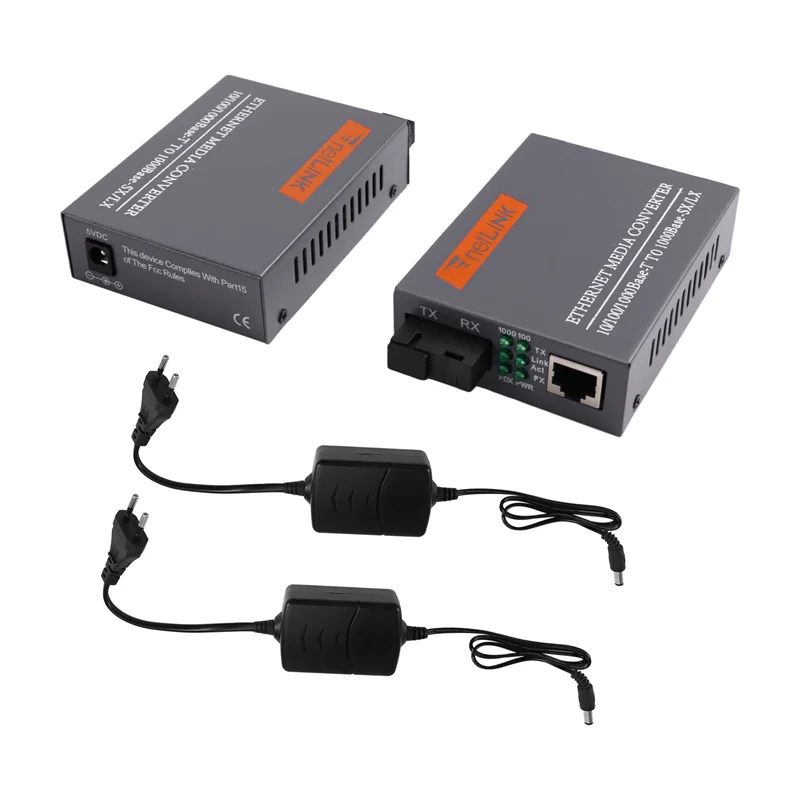 A99E-alimentation externe Gigabit Fiber optique convertisseur de médias HTB-GS-03AB 1000Mbps monomode fibre unique prise ue