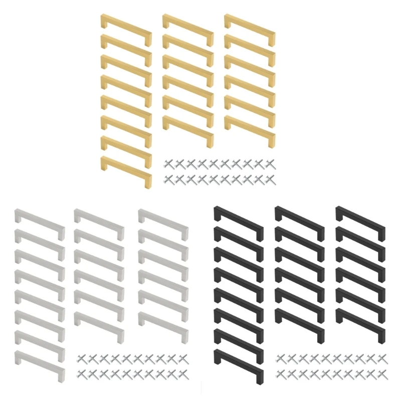 

20Pcs Cabinet Pulls Stainless Steel Dressers Knob Square Drawer Pulls Handles