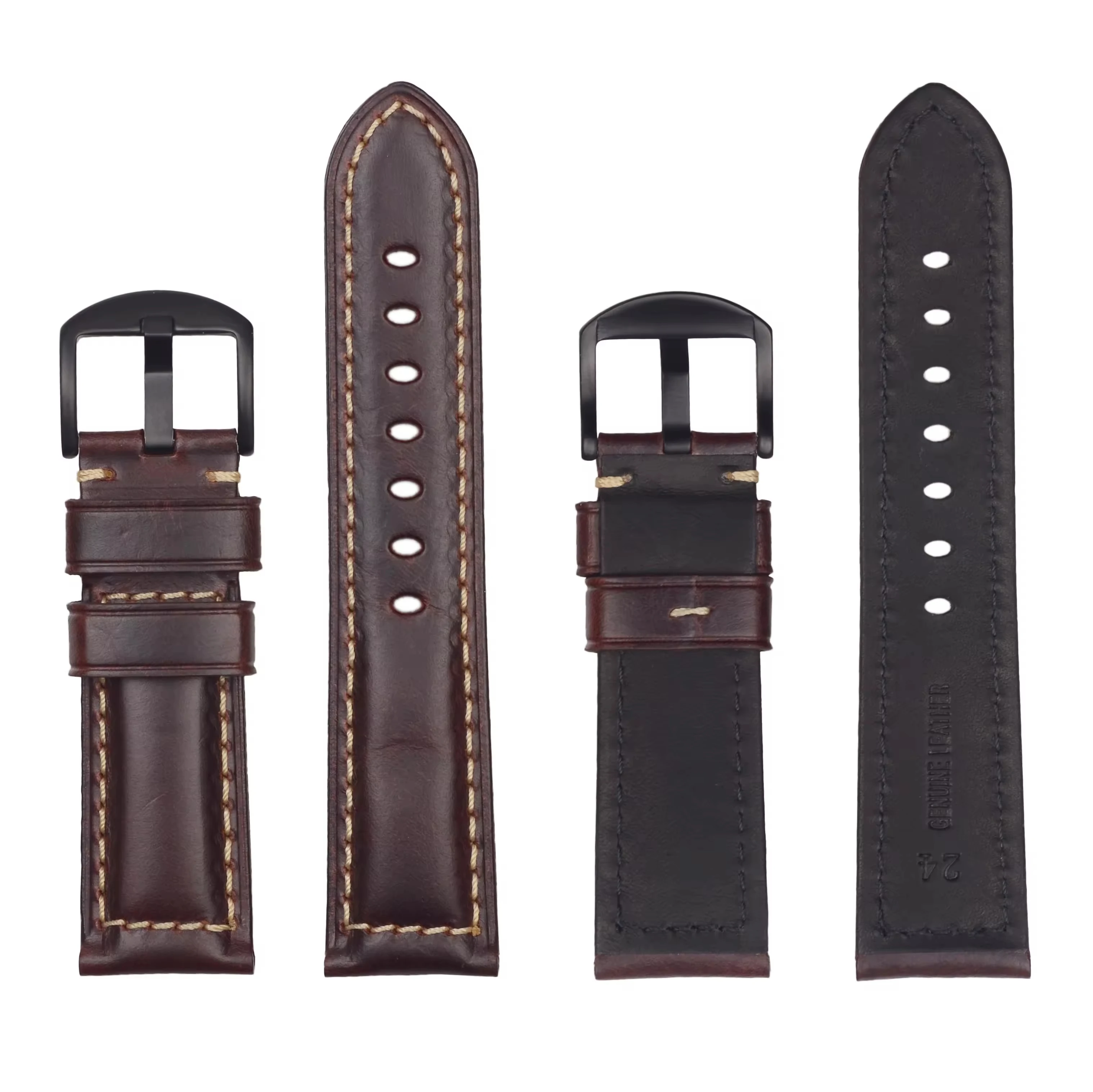 Vintage Genuine Leather Watch Band Adjustable Soft Oil Waxed 20mm Watch Straps Quick Release Straps Men Women Watch Accreesories