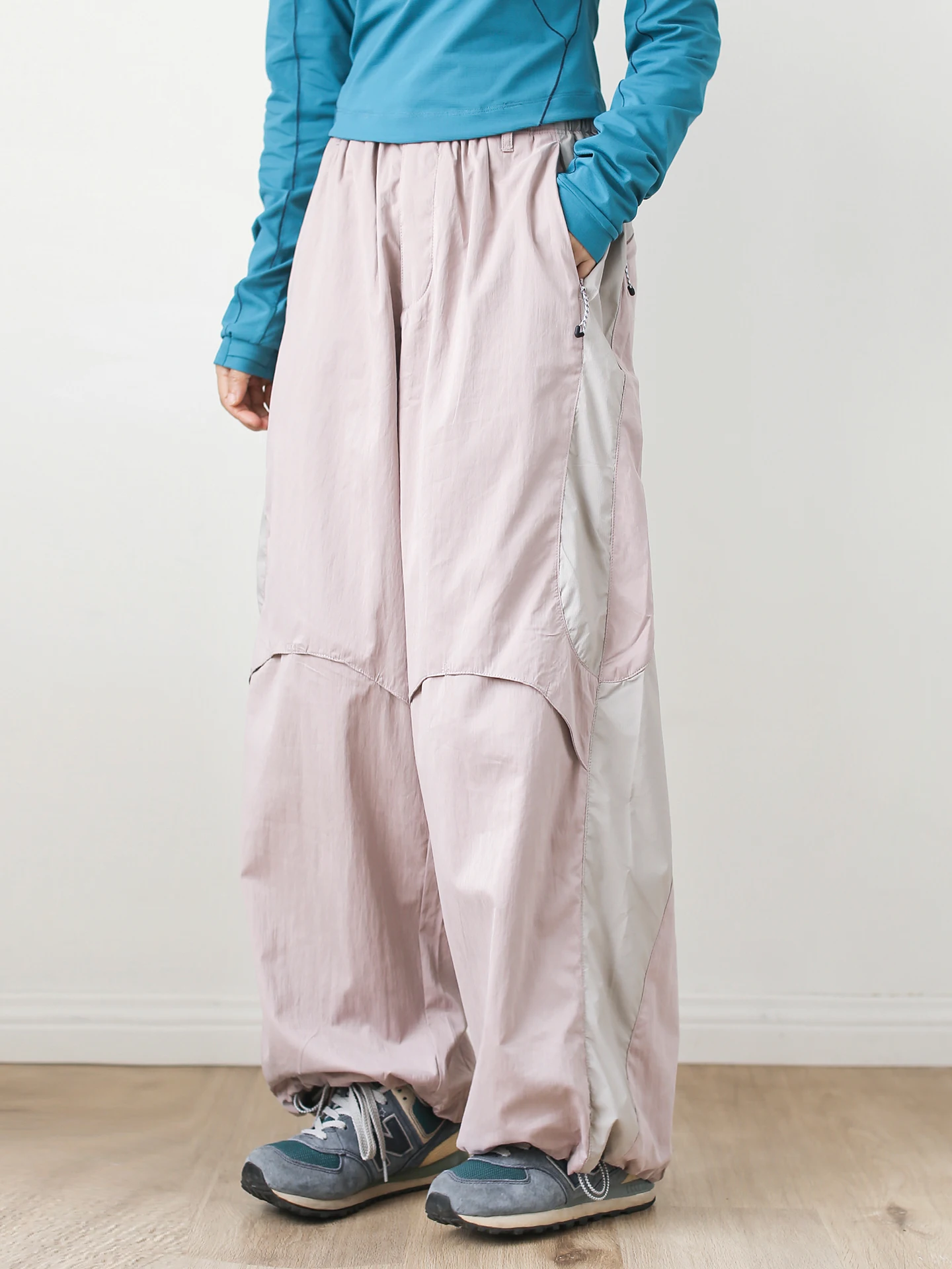 

American Sle Outdoor Windproof Trousers Loose Wide Leg Casual Hiking Travel Long Pants ex Spring Autumn New Model