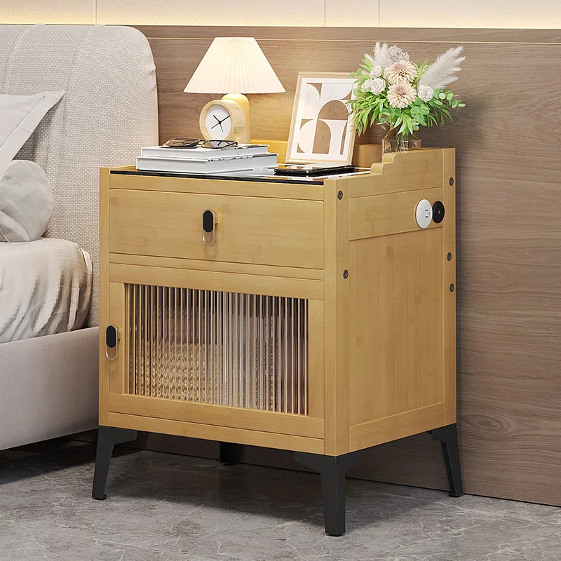 Smart bedside table 2024 new children's room small coffee table cute simple crevice bedside table creative wireless charging