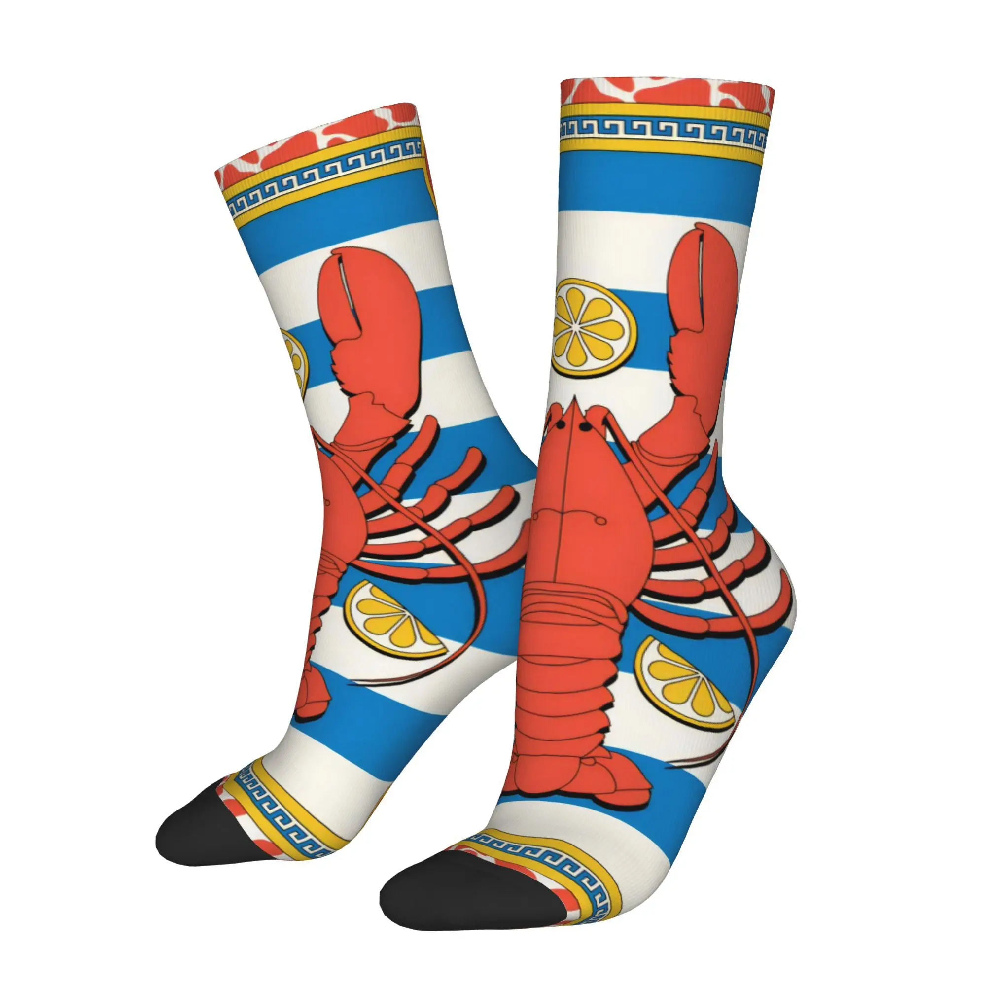 

Забавные носки для мужчин с лобстером в стиле хип-хоп, винтажные носки с принтом «Счастливое качество», бесшовный подарок