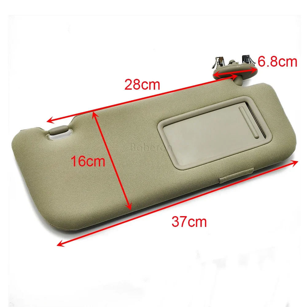 1PC Car Interior Sun Visor with Mirror for Toyota Auris Corolla 2007 - 2013 Beige Left /Right Side Driver Passenger Side