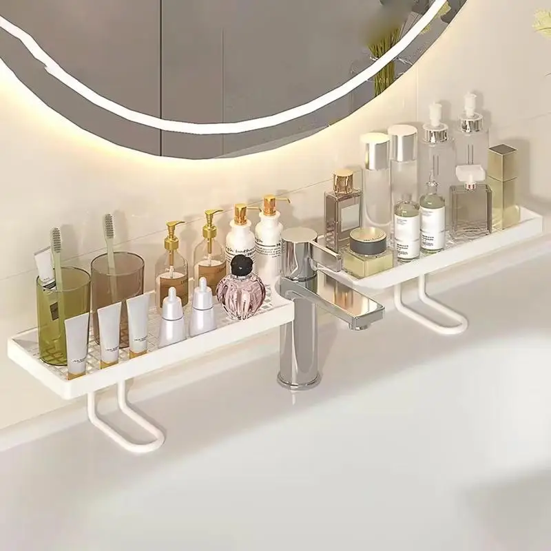 Hot Sale Household Bathroom Storage Rack Wall-mounted Faucet No-drill Sink Storage Rack