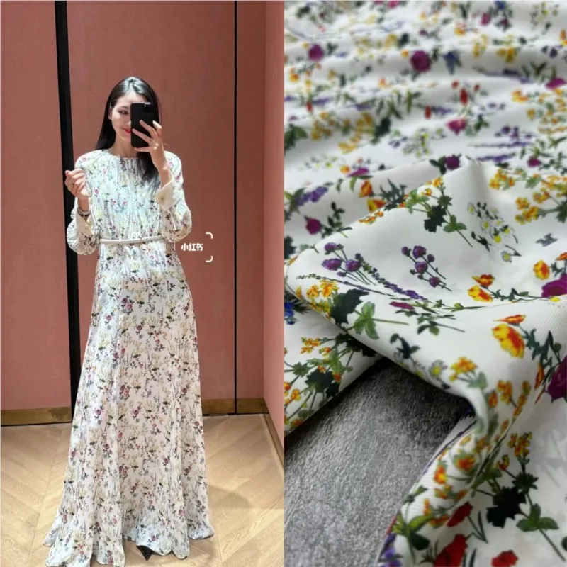 ใหม่ผ้าไหมยืดหยุ่นผ้าเครปคู่ชุดเสื้อกระโปรง