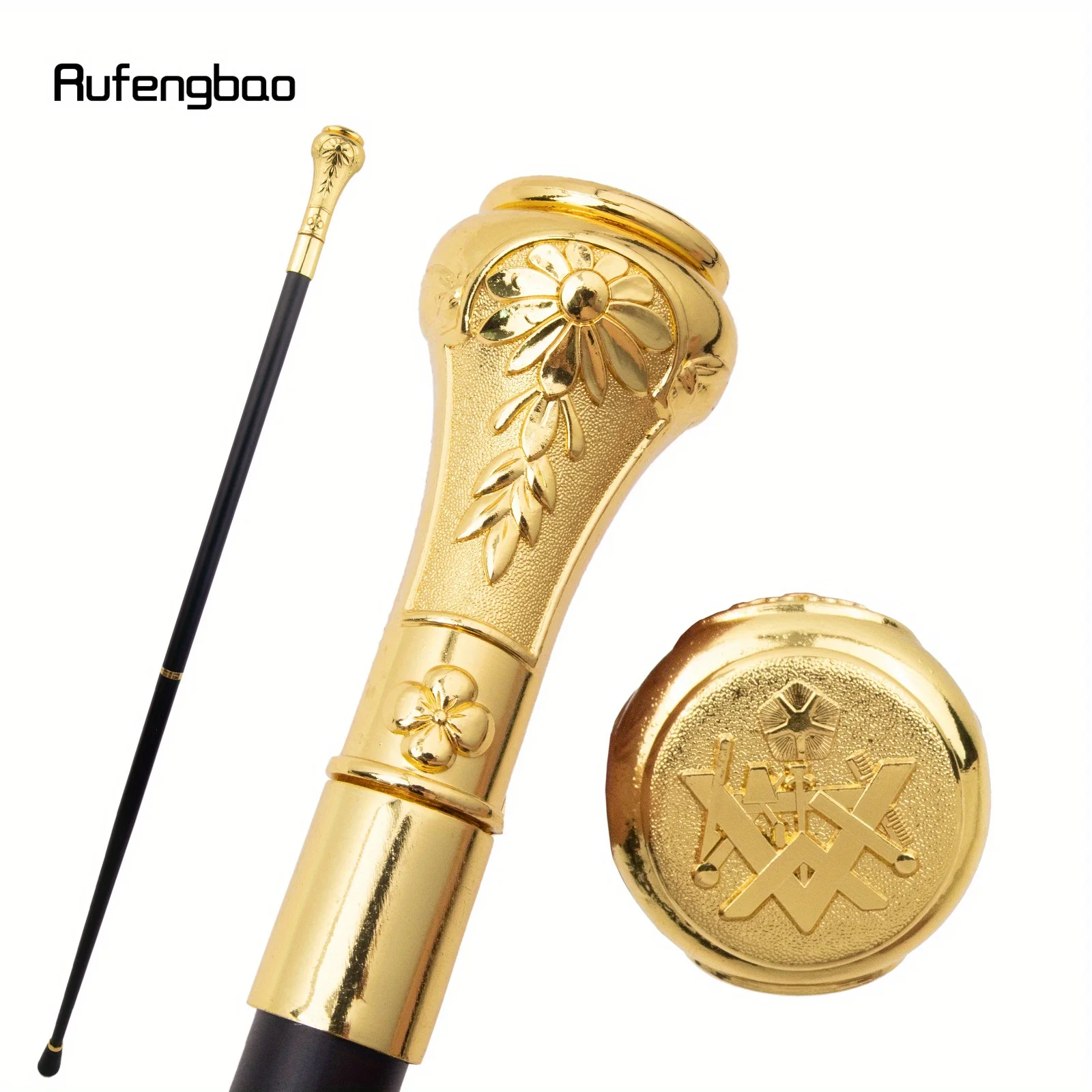 Golden Flower VG Totem Cane Fashion Stick Gentleman Crosier Knob Stick 93cm Performance Stage Cane