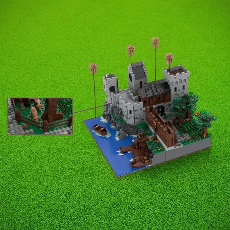 

5215PCS MOC Street View Medieval Castle No Parts Custom Building Model Building Blocks Architecture DIY Assembly Display Gift