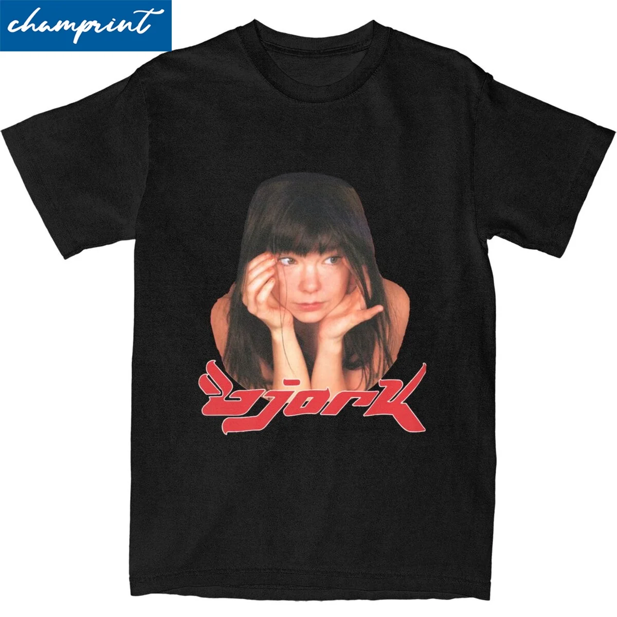 Retro Bjork Shirt Bjork T Shirt Men Round Neck Short Sleeve Clothes Music Bjork Unisex Heavy 100%Cotton Summer TopsTops