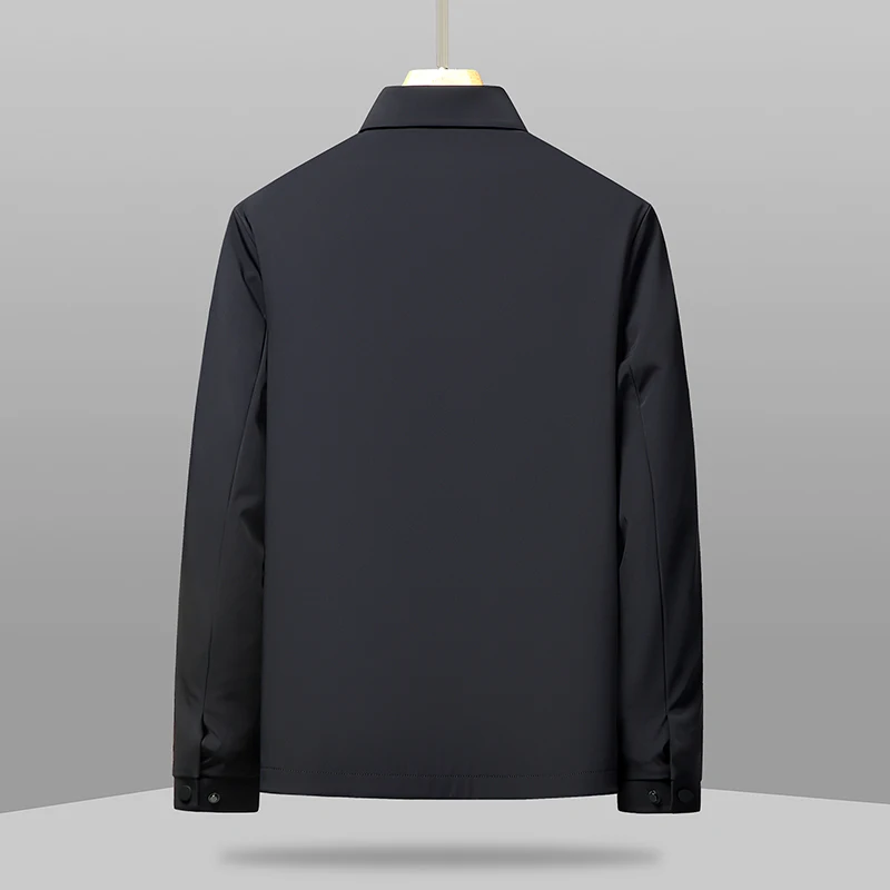 Essential Men's Executive Jacket Simple Style Coffee Navy Blue Basic Coats Menswear Spring Autumn Daily Workwear Effortless