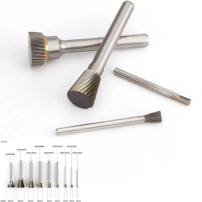 

Inverted Cone Shape Alloy Rotary File 1pcs Hard Metal Grinding Head Milling Cutter Tungsten Wood Carving Tool N-Type