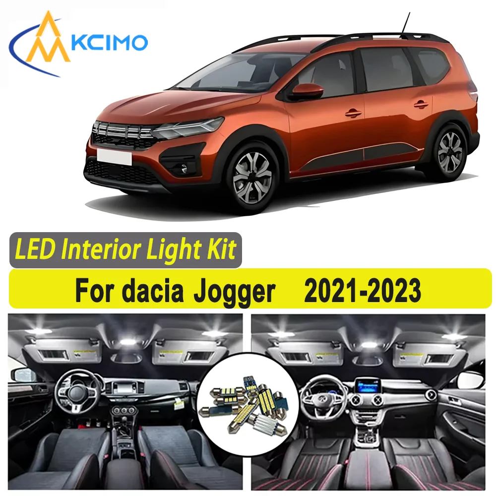 

Kcimo For dacia Jogger (2021-2023) Premium Bright LED Interior Dome Map Trunk Light Kit Car Led Lamps Canbus New Car LED Lights