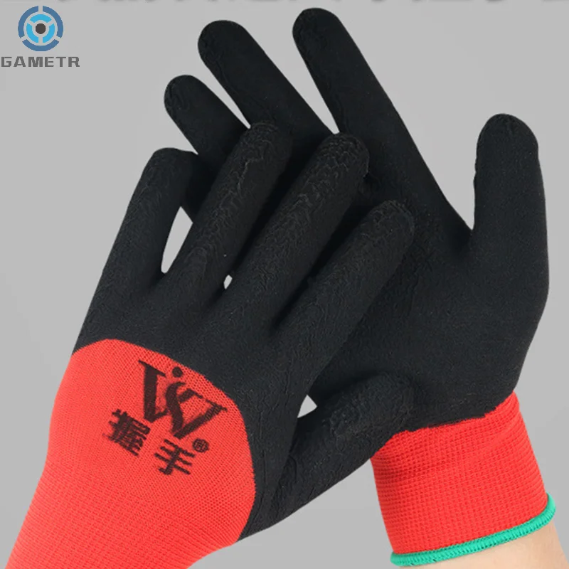 Guantes de nitrilo resistentes al desgaste, protectores de mano de obra, antideslizantes, cálidos, para jardinería y construcción, para invierno, 1 par