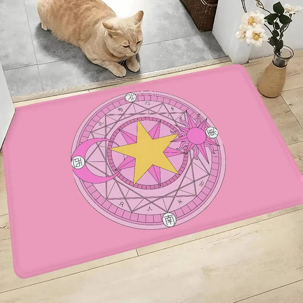C-Cardcaptor Sakura Eingangstürmatte, nordischer Stil, Schlafzimmer, Wohnzimmer, Fußmatte, Zuhause, Balkon, rutschfest, moderne Heimdekoration