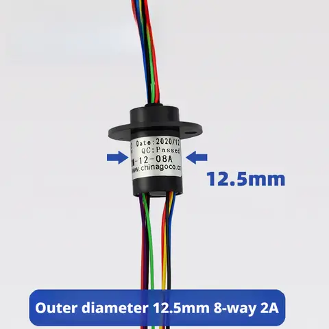 2/4/6/8/12/18 Channel Micro Rotate Slip Ring 2A Diameter 12.5mm For RC Excavator Model DIY PTZ Gimbal Electric Collector Rings