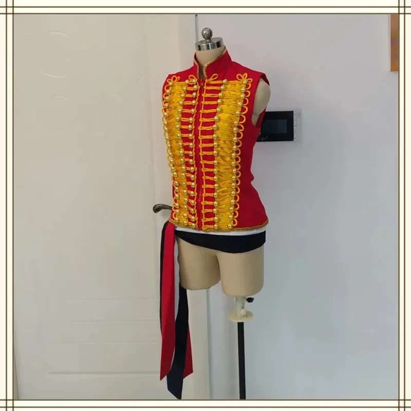 Musical Les Miserables Enjolras Cosplay Red Vest Sash Jacket Costume Performance Uniform Medieval Halloween Carnival Women Men O