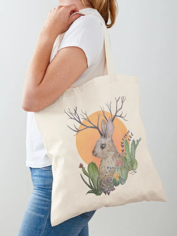 

Jackalope Sunrise Tote Bag foldable reusable bag Shopper bag cute pouch Woman shopper