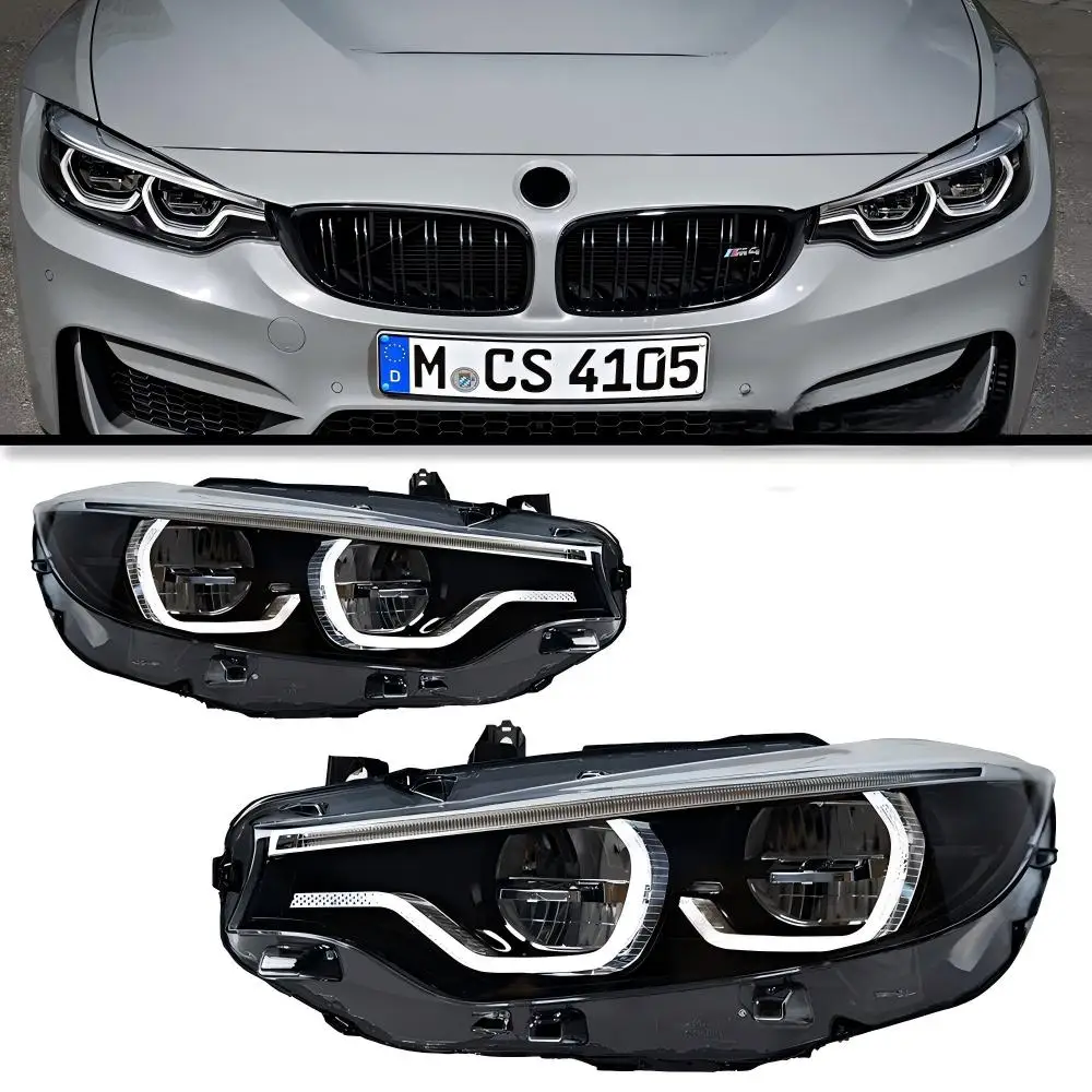 

Для BMW F32 F33 F36 F80 F82 M3 M4: Желтые светодиодные фары дневного света (DRL) в стиле Ikon, передние ходовые огни, противотуманные фары, указатели поворота