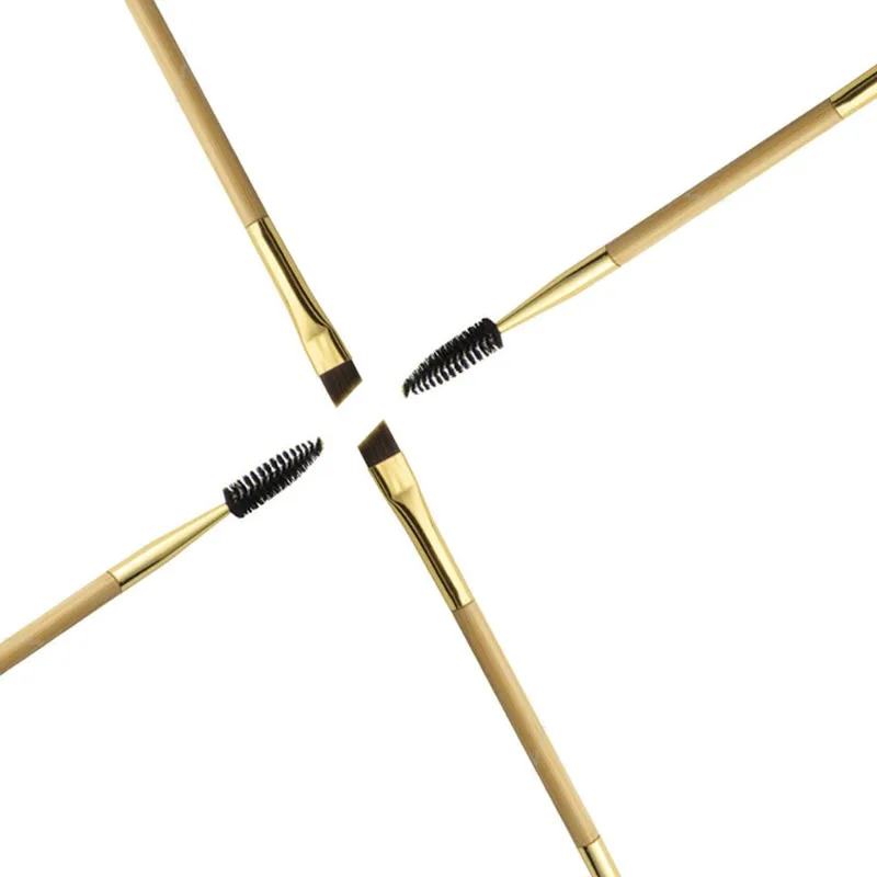 مجموعة حلاقة الحواجب مكونة من 4 قطع: فرشاة مزدوجة الجوانب وتشذيب دقيق لإزالة الشعر والمكياج للنساء