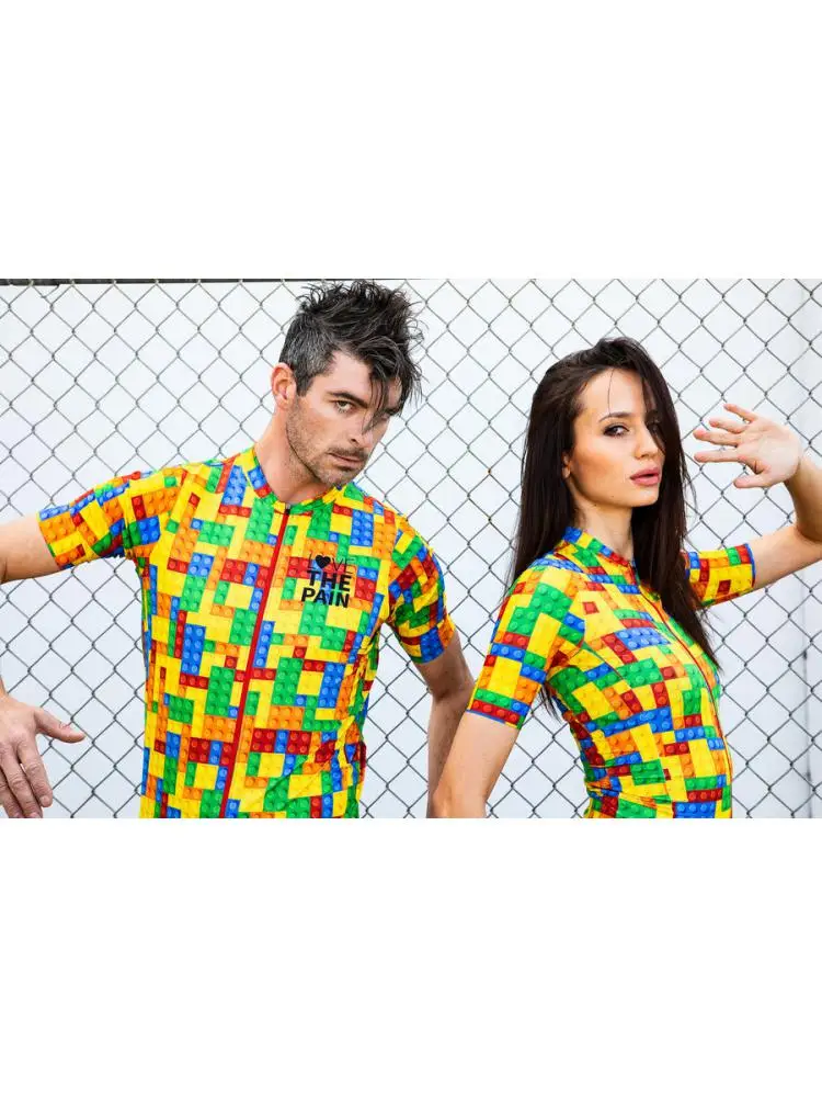 AliExpress ZOOTEKOI Love The Pain Man Cycling Jerseys Lego Pattern Maillot Summer Breathable Short Sleeve Sports Cycling Kit Ciclismo