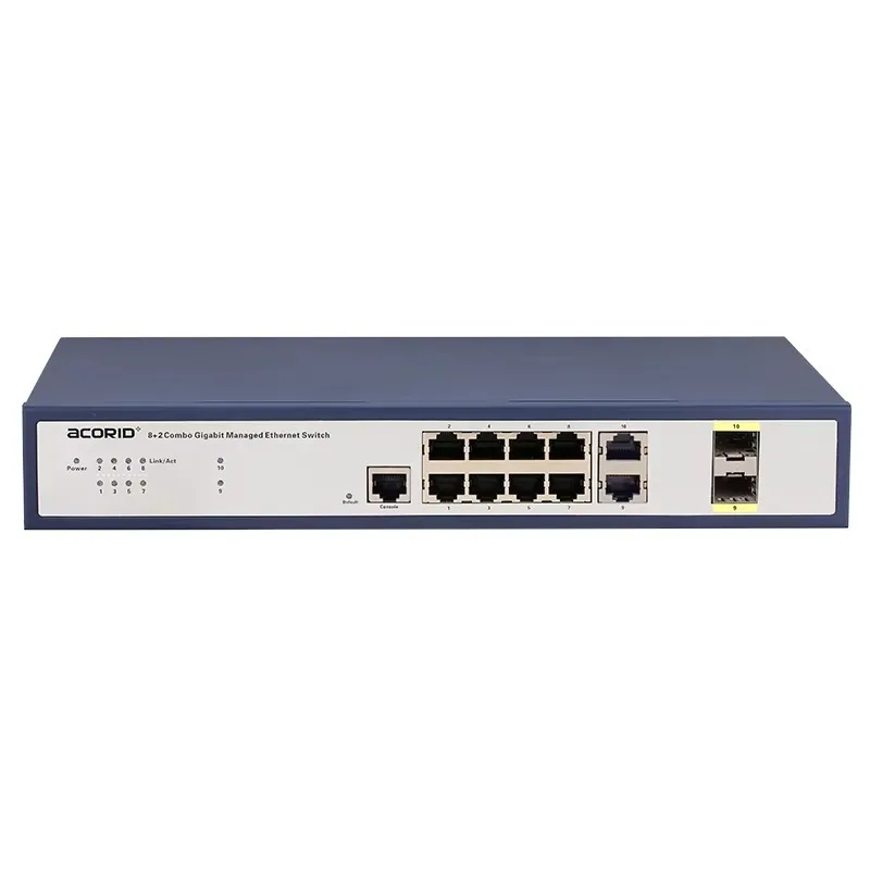Layer 2 Gigabit 8+2+2 SFP Combo Port Managed Ethernet Switch for Voip Phone