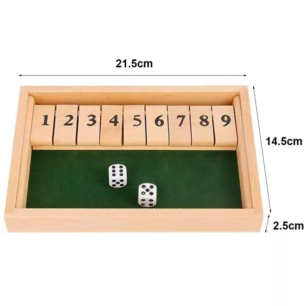 

4 Players Dice Board Game Pub Bar Party Supplies Wooden Shut The Box Parent- Interaction & Adults Flaps & Dices Game Household