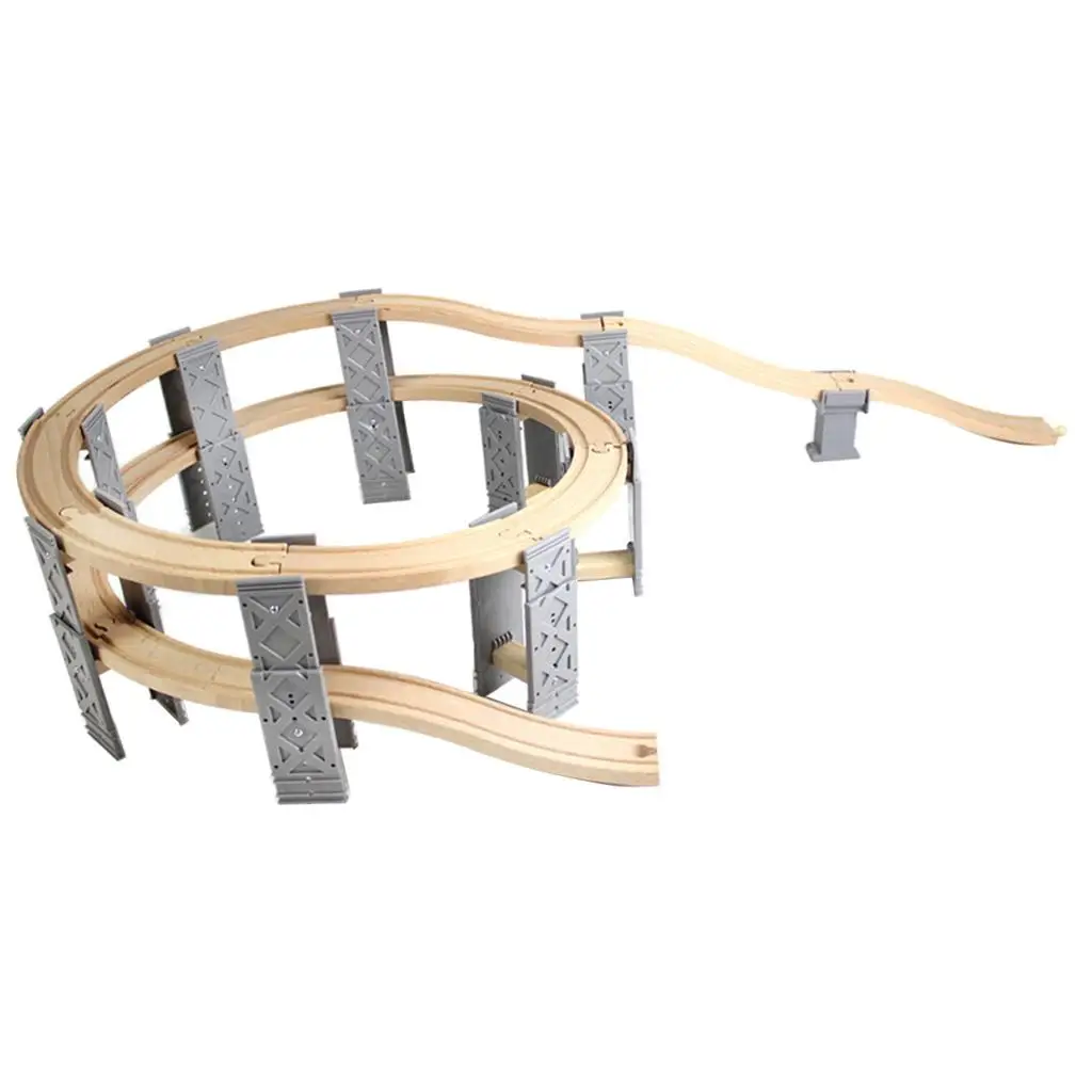 Drewniane zestawy do budowania kolejek, spiralna torba, kreatywne drewniane zabawki dla dzieci, unisex, wczesna edukacja, zabawa.