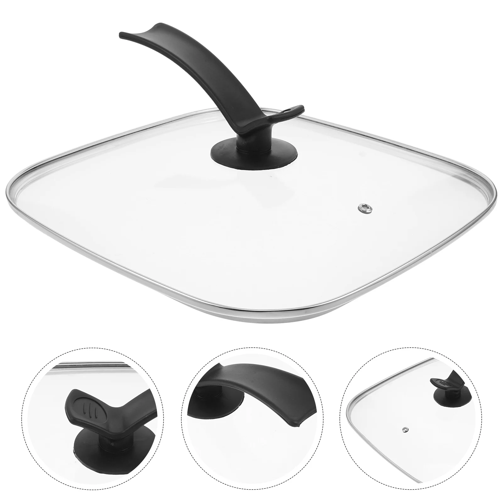 

30Cm X 30Cm Glass Lid for Cookware - Replacement Pan Cover for Wok Skillet Saucepan Dutch Oven Tamagoyaki Griddle