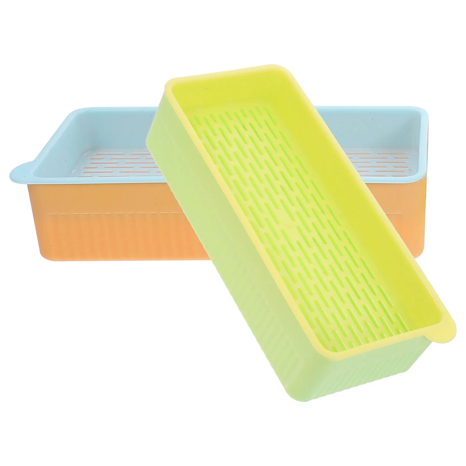 

2pcs Cat Grass Pot Set Hydroponic Planter Soilless Culture Container Orange Green Planting Box for Cats Pet Straw Kit Indoor