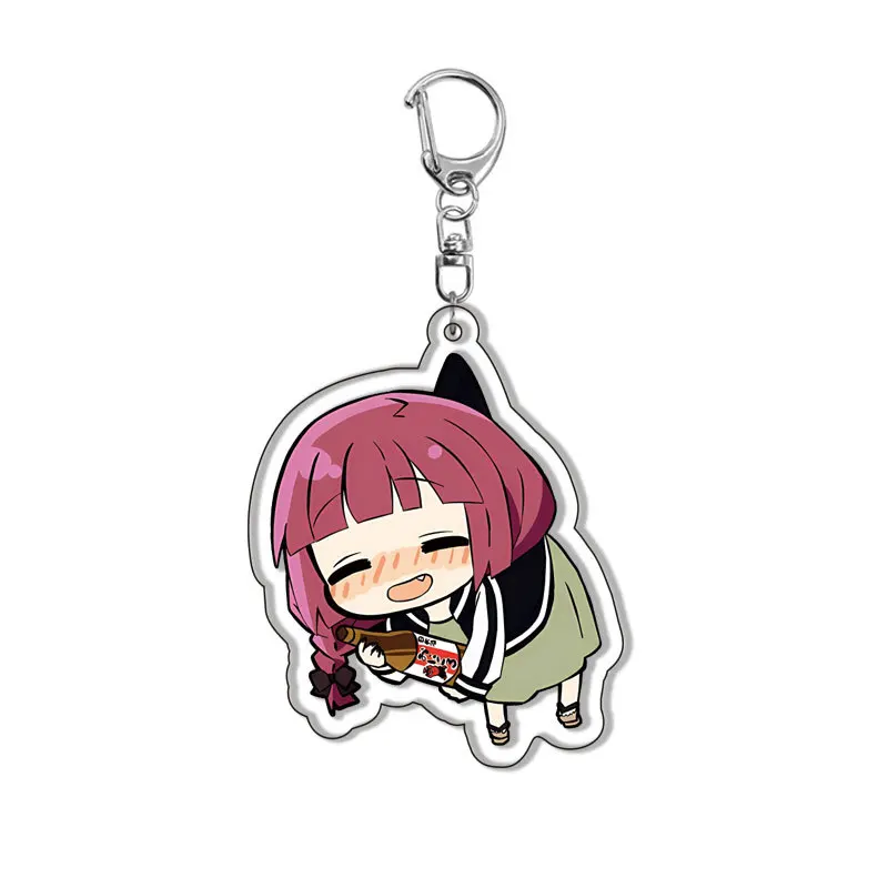 كارتون أنيمي Bocchi الصخرة! الشخصيات الطرفية سلسلة مفاتيح مصنوعة من الأكريليك الديكور لطيف على ظهره الطلاب حلقة رئيسية سحر الحلي