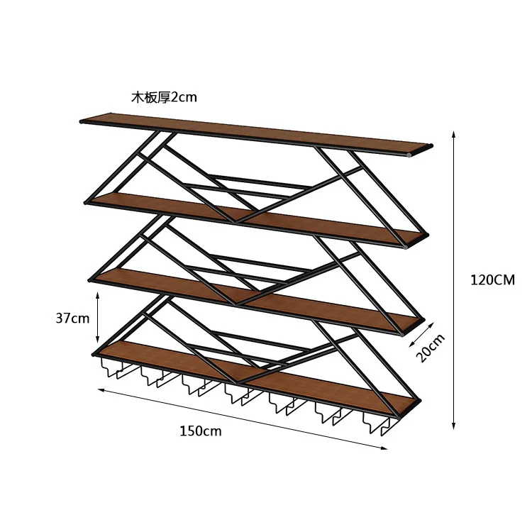 

Hot-selling industrial style bar table luminous wine cabinet creative wall hanging against the wall wrought iron