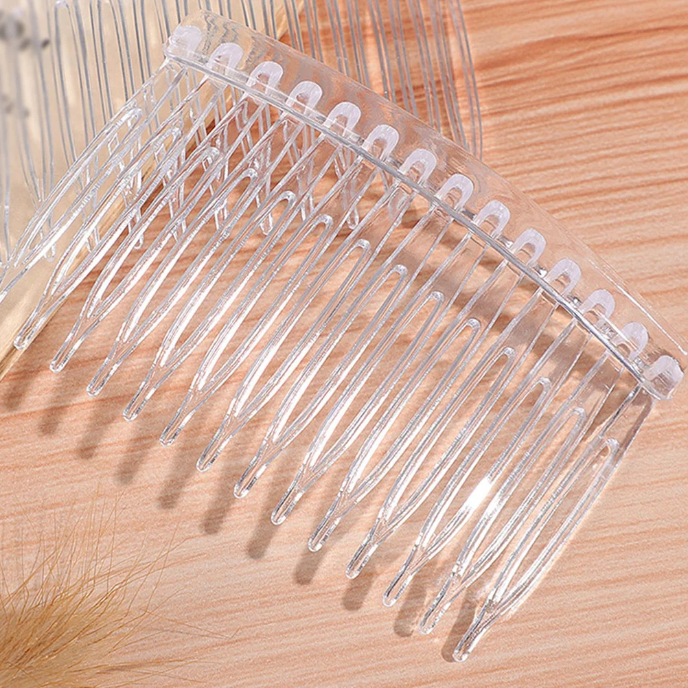 

20 pcs Clear Hair Comb 14 Teeth Fine Hair Plastic Comb For Women Bridal Wedding Party Veil Accessory Hairstyle Tool