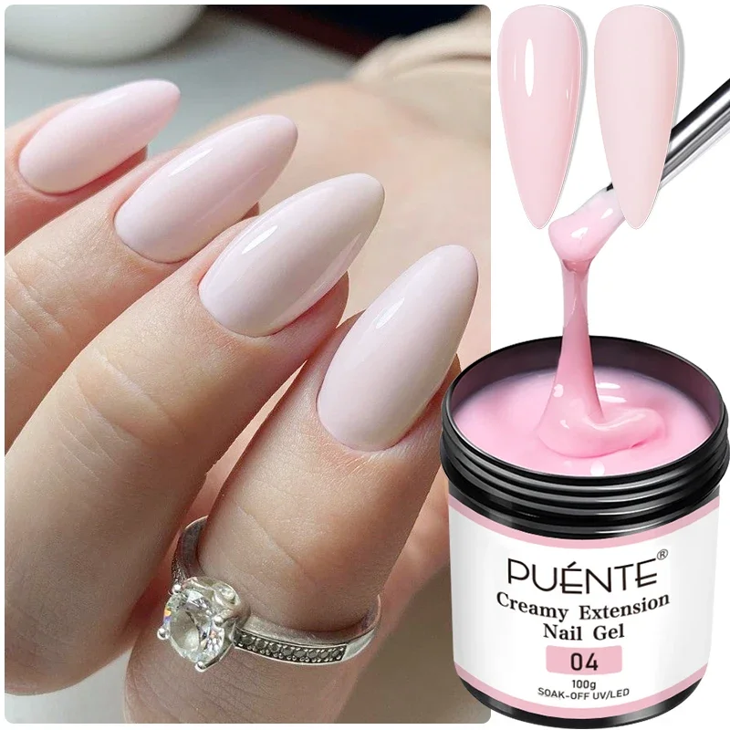 

100g Big Volume Creamy Extension Nail Gel Polish Clear White Nude Pink Color Builder Nail Gel Soak Off UV Gel For Nail Extension