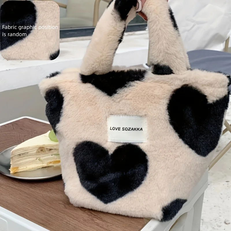 2024 New Arrival Hot Selling Ladies Fashion Fluffy Tote Bag Trendy Plush Satchel Bag Women's Kawaii Handbag & Purse For Winter