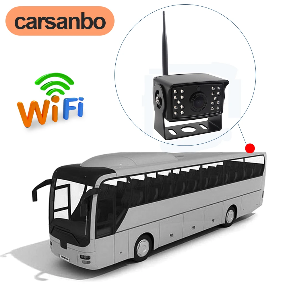 

Carsanbo Wireless 5G WiFi HD 720P Reversing Recorder Rear View Backup Camera for Bus Truck Trailer Support IOS or Android Device