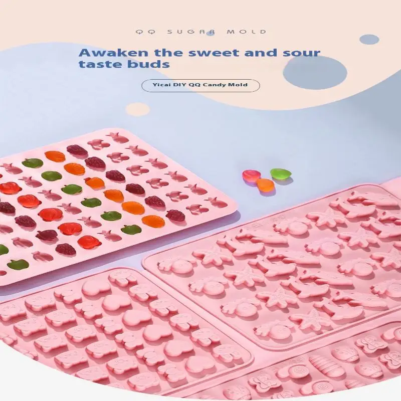 قالب حلوى كاواي غائر - مجموعة أدوات صنع جيلي صغيرة من السيليكون بدرجة الطعام، شوكولاتة مقاومة للحرارة وقالب أغذية الأطفال [YY26]