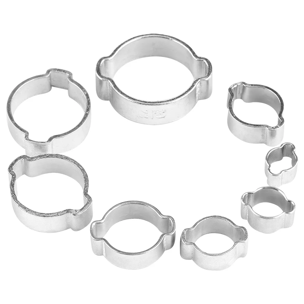 Zinc Plated Iron Galvanized Two Ear Hose Clamp 5‑23mm for Fule Petrol Pipe Tube Hose Clamp Hose Clip Pipe Clip Tube Clip