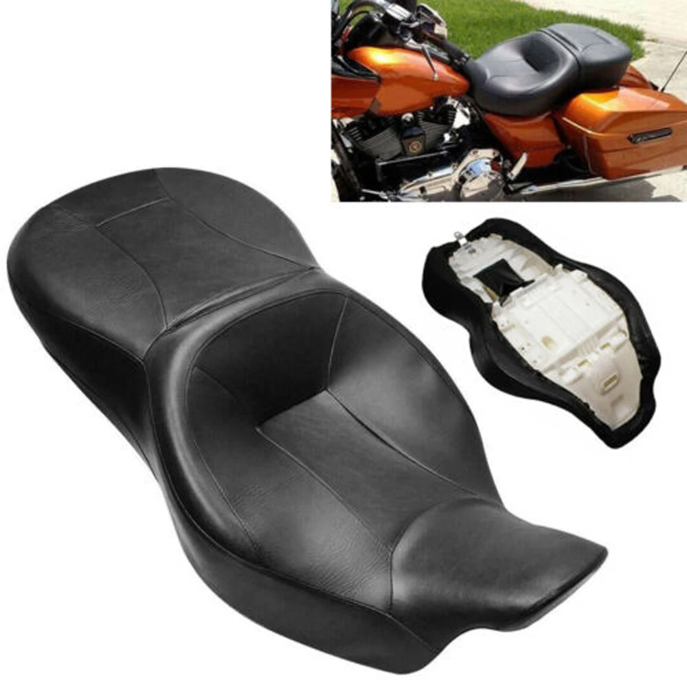 

Motorcycle Black Rider Passenger Seat For Harley Touring CVO Electra Street Glide Road King Ultra Limited Low FLHTKL 2014-2020