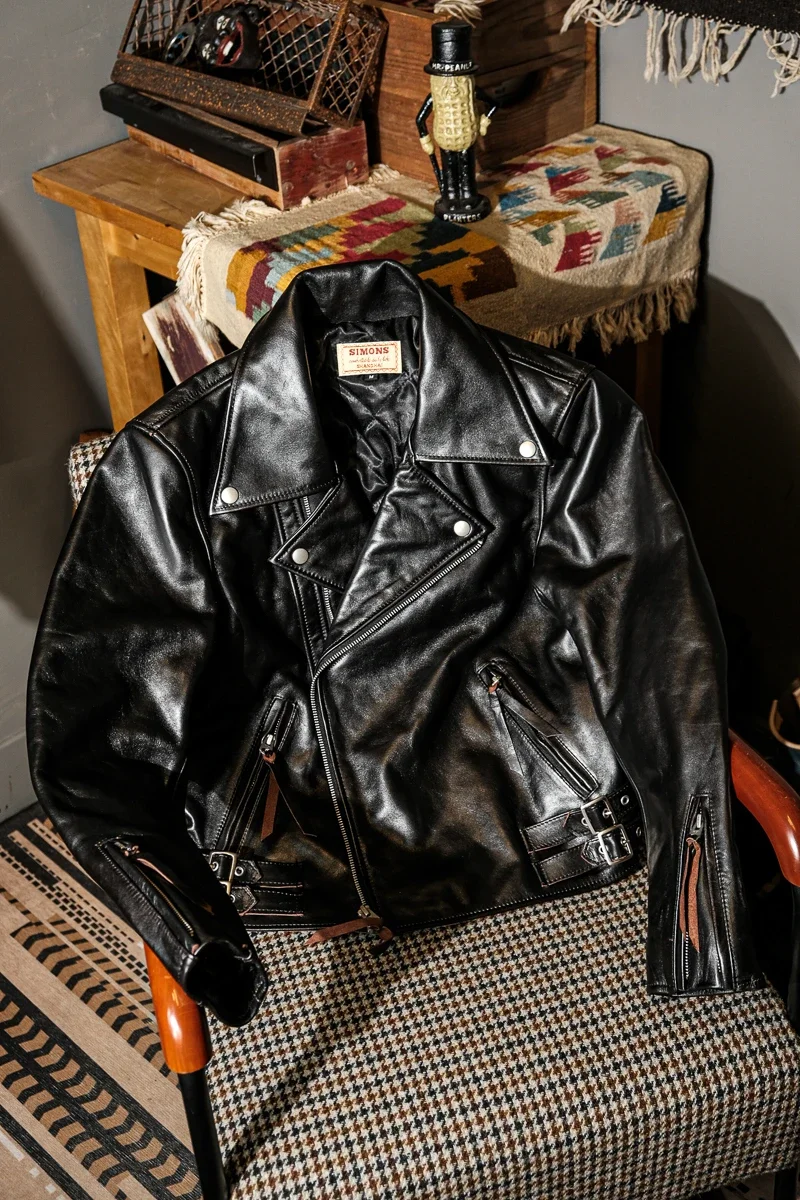 LNY!Wholesales.Limit 2024 Japanese Rider style leather coat.luxury Poland tea core horsehide coat.Hevay genuine leather wear.