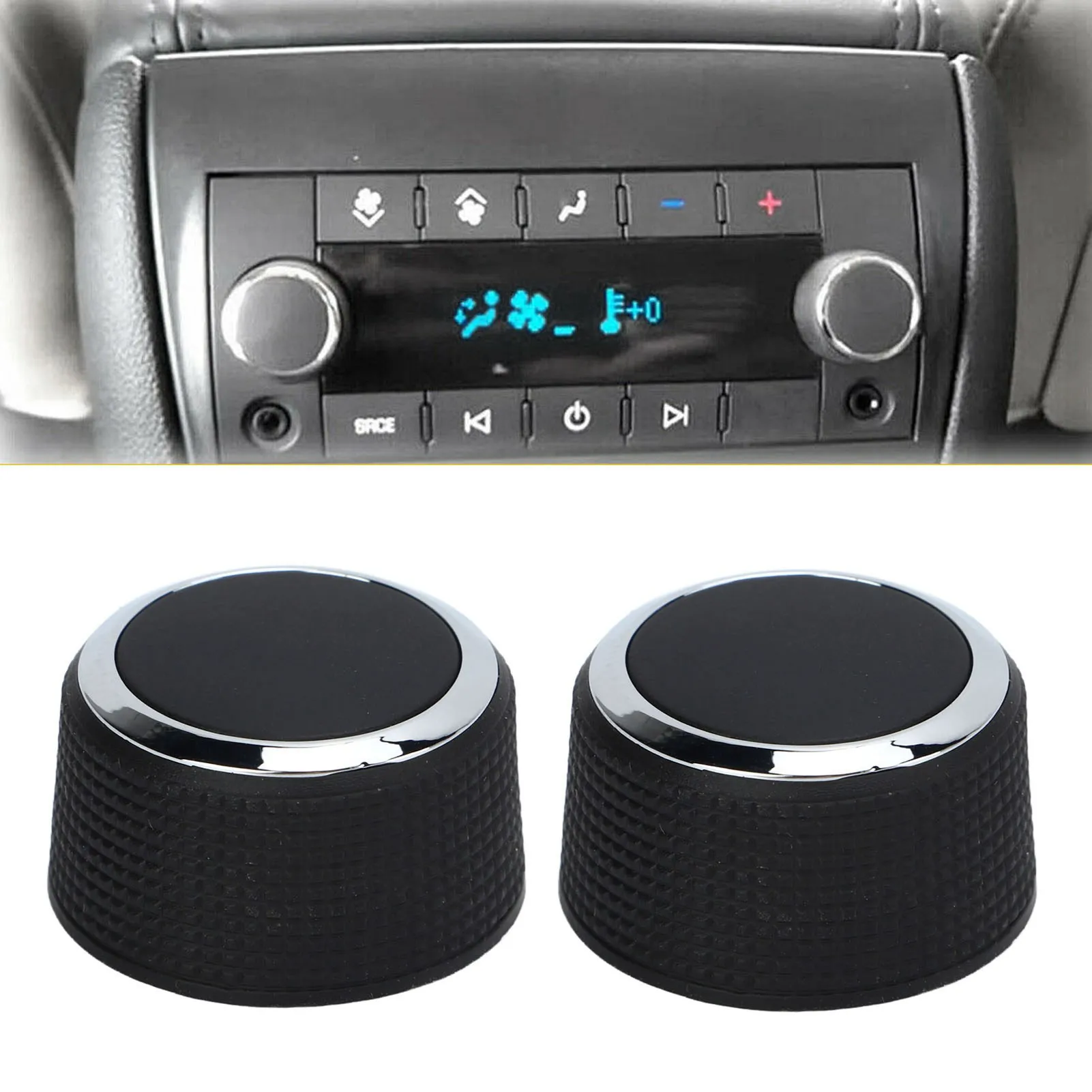 2 Pcs Rear Radio Volume Control Knob 22912547 Replacement for Suburban 2007‑2013 Car Parts